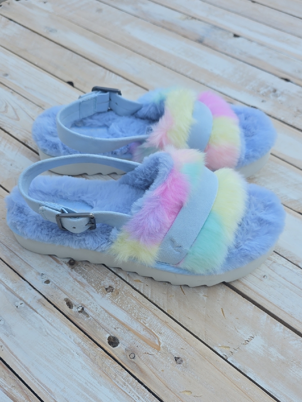 Koolaburra by UGG "Fuzz'd Out" Adiustable Slide Sandals